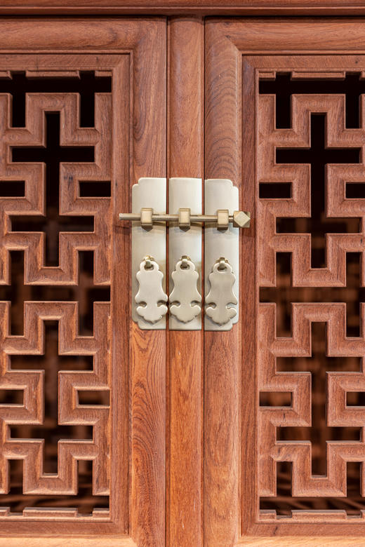 红桥红  家具严选  缅甸花梨（大果紫檀）  【183 攒万字纹 圆角柜】 商品图3