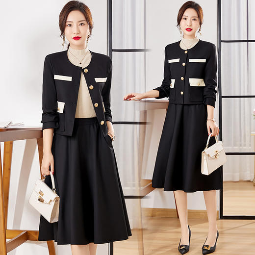 2023春季时尚简约大方气质优雅收腰显瘦休闲修身百搭潮流两件套HR-XSLG2601 商品图3