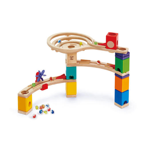 Hape夸得瑞拉城堡轨道滚珠滑道积木迷宫木质男孩女孩益智玩具 商品图2