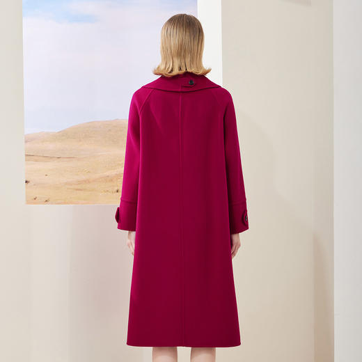 MD908斯尔丽瑟丽2022年新款商场同款大领皮袢流苏中长大衣 商品图1