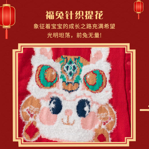 中国风兔年新生儿连体衣A类纯棉加厚婴儿连体衣春秋兔宝宝连体衣 商品图2