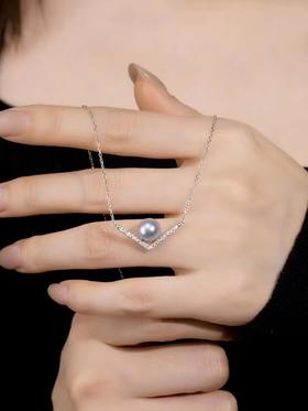 海水真多麻V型珍珠项链