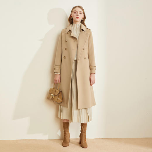 LH970斯尔丽瑟俪专柜同款2021冬新款帅气军旅风通勤外套中长羊毛大衣女 商品图3