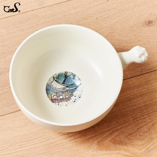 CatS猫家具独家定制闲庭饮水碗超大猫碗瓷碗软木碗架多猫家庭推荐 商品图2