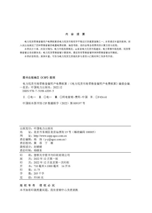 电力现货市场零售套餐用户电费核算 商品图3