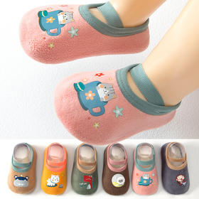 宝宝地板袜新生婴儿童男女学步鞋袜子加绒秋冬厚款室内隔凉防滑