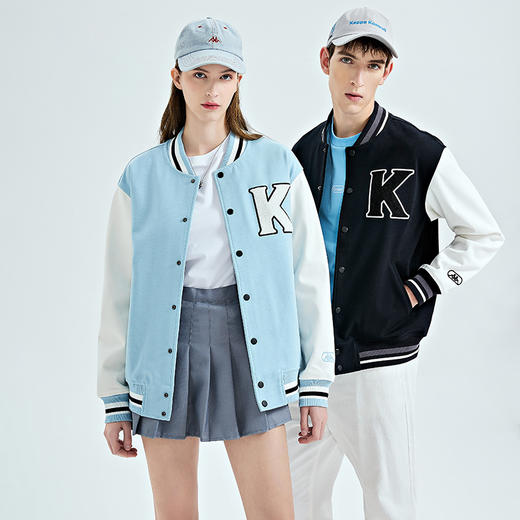 Kappa卡帕棒球服2023新款春男女运动卫衣撞色开衫夹克休闲外套K0DW2WK70 商品图0