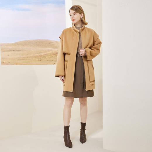 MD914斯尔丽瑟俪2022年冬季新品商场同款帅气机车风羊毛大衣 商品图3