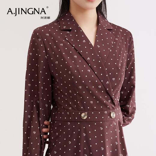 【特价不退换】阿菁娜复古气质感收腰连衣裙A25Q112010 商品图4