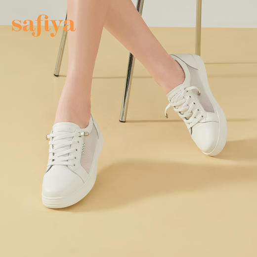 Safiya/索菲娅 春夏一脚蹬2023年春季新款网面透气平底百搭休闲鞋 SF31112059 商品图7