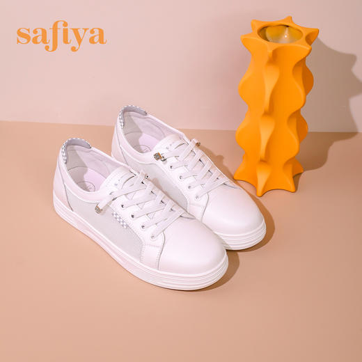 Safiya/索菲娅 春夏一脚蹬2023年春季新款网面透气平底百搭休闲鞋 SF31112059 商品图3