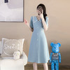 奢姿2025年夏装新款大码女装减龄娃娃领连衣裙胖妹妹纽扣装饰裙子9932890829 商品缩略图1