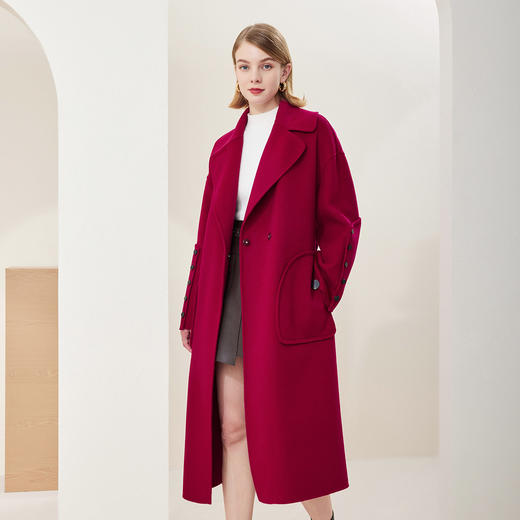 MD903斯尔丽瑟俪2022年冬上新翻领喇叭袖长款大衣 商品图2