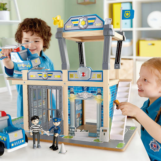 Hape娃娃屋都市警察局 E3050男女儿童宝宝木制过家家仿真益智玩具 商品图1