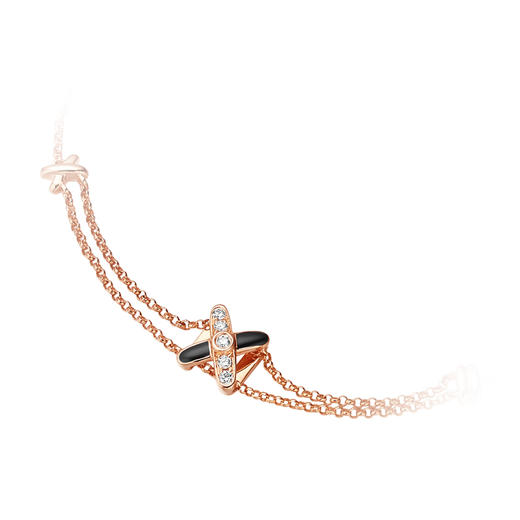 ［结·锁系列］18K玫瑰金钻石手链 商品图0