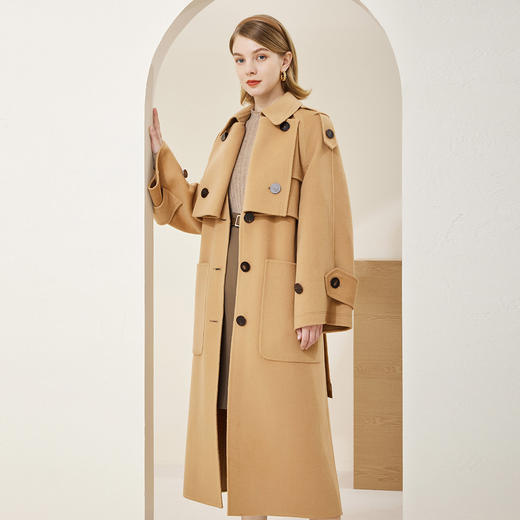 MD905斯尔丽瑟丽2022年商场同款风衣式长款大衣 商品图2