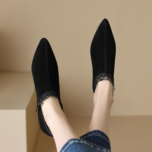 经典基础款，早春高跟深口防水台单鞋蕾丝花边裸靴DB-M5572 商品图5