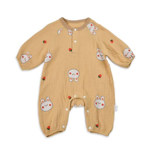 新款春秋婴儿双层纱布棉连体衣秋款宝宝长袖哈衣爬服 商品图4