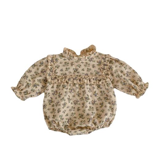 【春季上新！儿童长袖连体衣】ins 2023春装女宝宝婴幼儿童碎花木耳领哈衣长袖连体衣三角爬服sh 商品图4