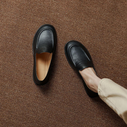 质感百搭，软到套包鞋皮料上层专业手工打磨单鞋PS1231 商品图9