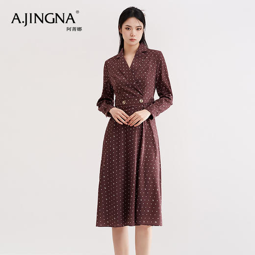 【特价不退换】阿菁娜复古气质感收腰连衣裙A25Q112010 商品图0