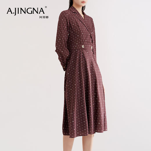 【特价不退换】阿菁娜复古气质感收腰连衣裙A25Q112010 商品图2