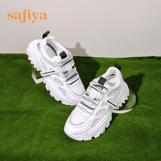 Safiya/索菲娅 新潮拼色系带2023年春季新款网面透气厚底休闲老爹鞋 SF31112079 商品图6