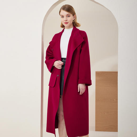 MD904瑟俪2022年冬上新立领口袋脱卸中长款大衣 商品图0