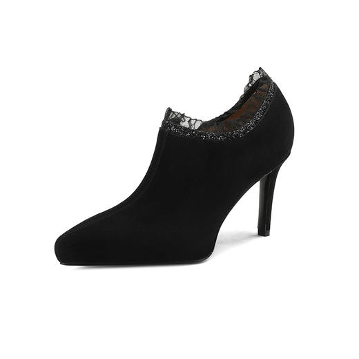 经典基础款，早春高跟深口防水台单鞋蕾丝花边裸靴DB-M5572 商品图14