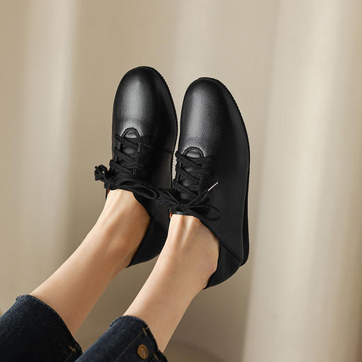 纯色深口乐福鞋，柔软到爆的真皮小白鞋HB-3001 商品图12