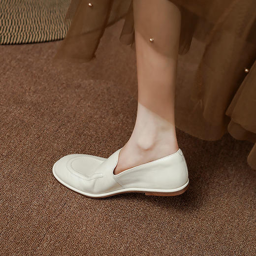 质感百搭，软到套包鞋皮料上层专业手工打磨单鞋PS1231 商品图6