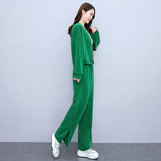 灯芯绒套装女，春季新款女装韩版时尚灯芯绒竖坑条套装休闲潮HR-LLIX39 商品图5