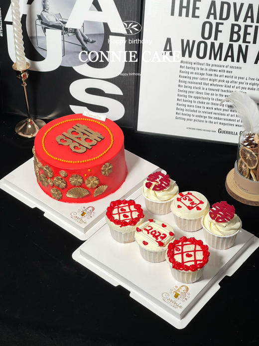 【1363】红色系订婚蛋糕+纸杯组合 商品图5