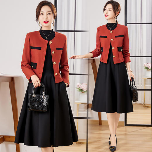 2023春季时尚简约大方气质优雅收腰显瘦休闲修身百搭潮流两件套HR-XSLG2601 商品图0