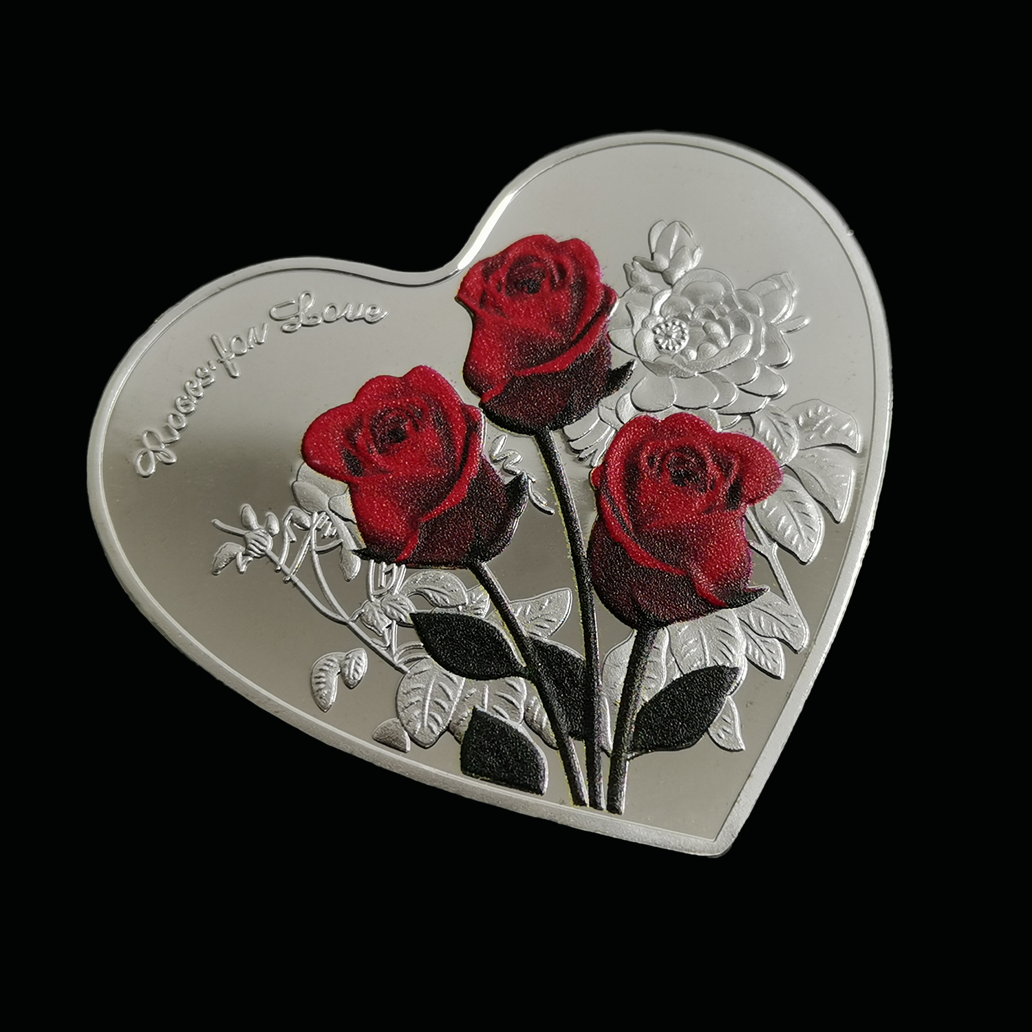 心形玫瑰纪念章
