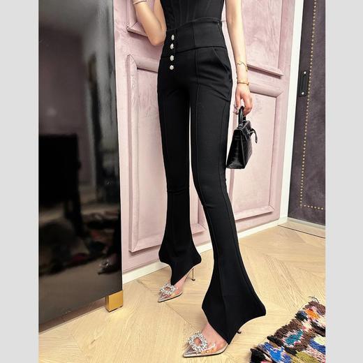 【孤品样衣，不退不换】【鸭掌裤】精致钻扣 大长腿高腰马蹄裤&吊带 商品图2