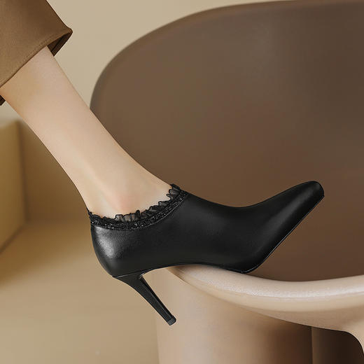 经典基础款，早春高跟深口防水台单鞋蕾丝花边裸靴DB-M5572 商品图8