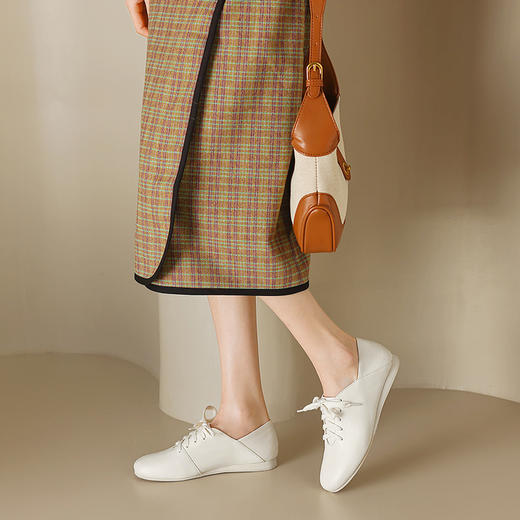 纯色深口乐福鞋，柔软到爆的真皮小白鞋HB-3001 商品图5