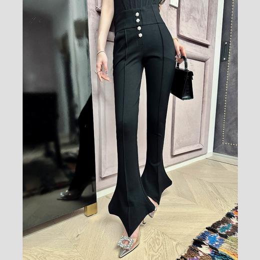 【孤品样衣，不退不换】【鸭掌裤】精致钻扣 大长腿高腰马蹄裤&吊带 商品图4