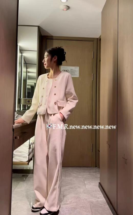 {爆款捡漏}【YW】无忧购春季闺蜜款小香风圆领双排扣灯芯绒高腰宽松直筒长裤两件套装3020(2.9截单后7天发货）25年清仓捡漏 商品图7