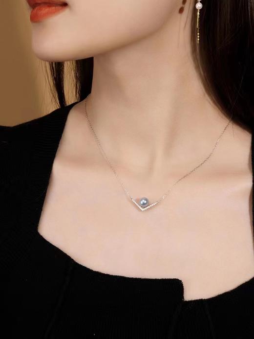 海水真多麻V型珍珠项链 商品图1