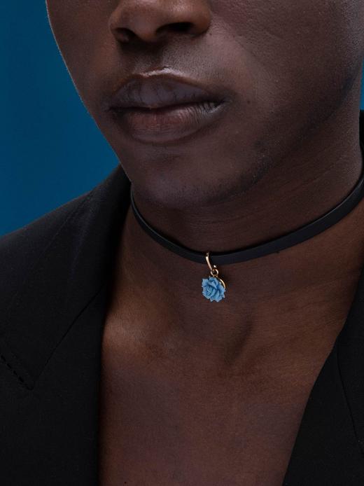 北京仓丨ANDRES GALLARDO-Mini Rose-蓝玫瑰 皮项圈［西班牙设计师］ 商品图5