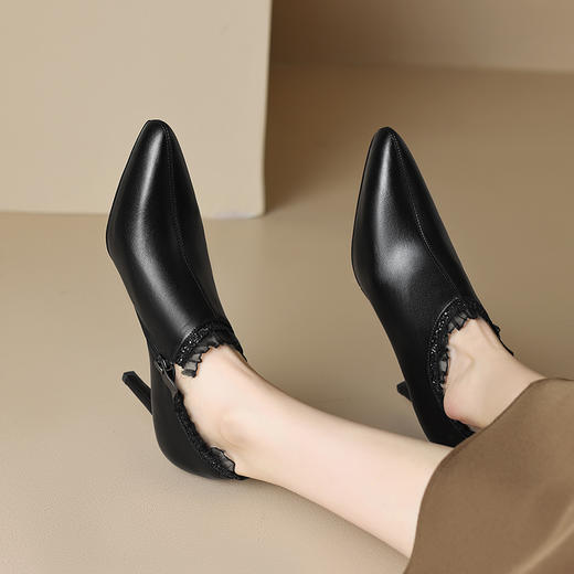 经典基础款，早春高跟深口防水台单鞋蕾丝花边裸靴DB-M5572 商品图12