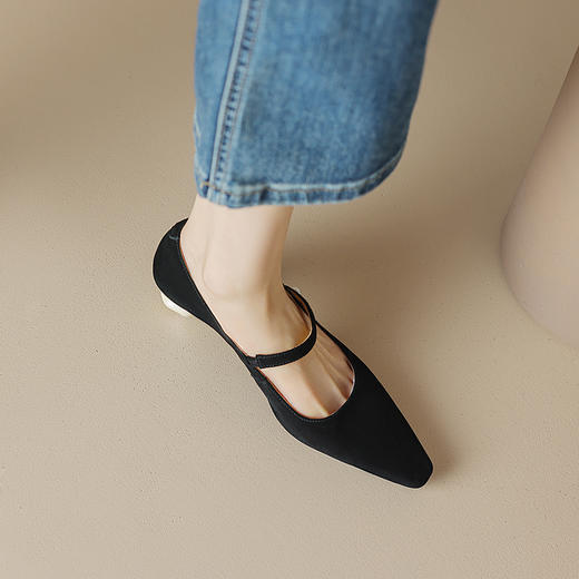 方头日常，真皮异形跟玛丽珍单鞋HB-3085 商品图9