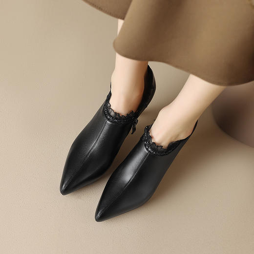 经典基础款，早春高跟深口防水台单鞋蕾丝花边裸靴DB-M5572 商品图9