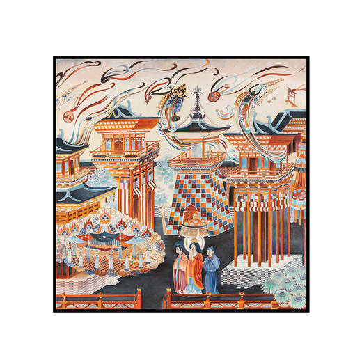 净土楼阙手绘版画 商品图0