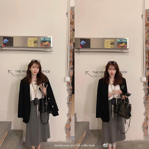 金蘑菇菇【黑标线 上东区西装】休闲西装外套秋韩版chic宽松百搭 商品图4