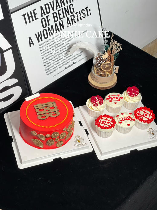 【1363】红色系订婚蛋糕+纸杯组合 商品图6