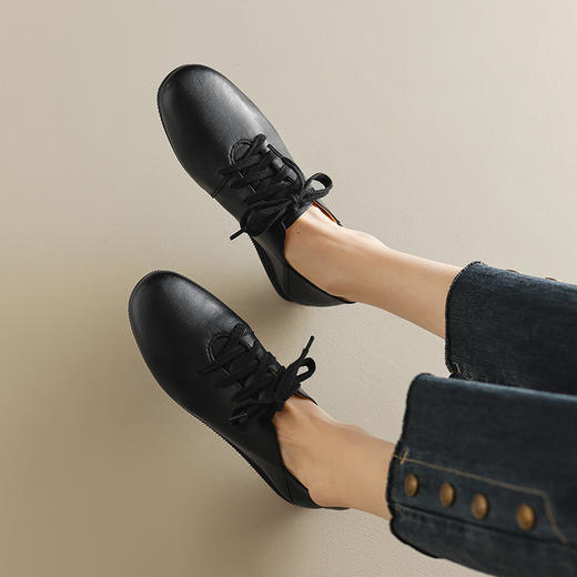 纯色深口乐福鞋，柔软到爆的真皮小白鞋HB-3001 商品图11