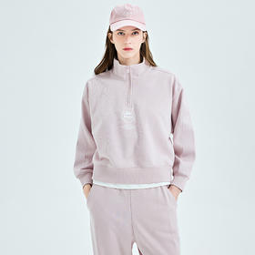 Kappa卡帕串标套头衫2023新款女春短款运动卫衣半拉链立领外套K0D22WT05